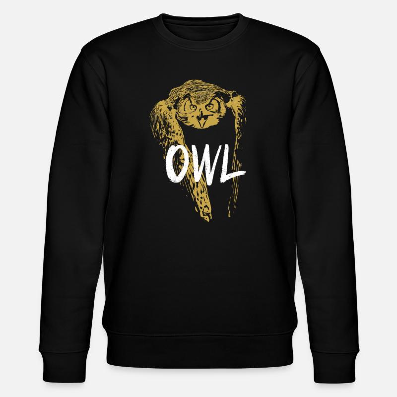 Moderne Kalligraphie Eule Illustration - Stanley/Stella Unisex Bio-Sweatshirt CHANGER  - Schwarz