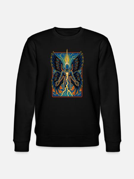 Electric Winged Eye Angel Human Illustration - Stanley/Stella CHANGER Unisex Organic Sweatshirt - black
