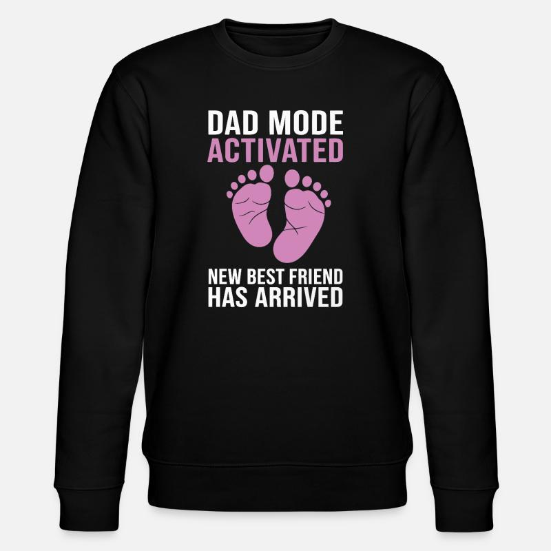 Dad Mode Activated Feet Pink - Stanley/Stella CHANGER Unisex Organic Sweatshirt - black