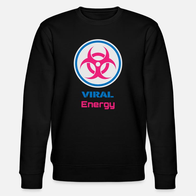 Virale Energie – Biohazard-Neonsymbol - Stanley/Stella Unisex Bio-Sweatshirt CHANGER  - Schwarz