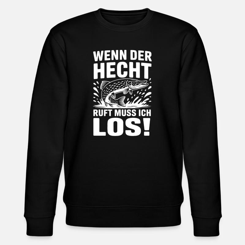 Der Hecht ruft! - Stanley/Stella Unisex Bio-Sweatshirt CHANGER - Schwarz