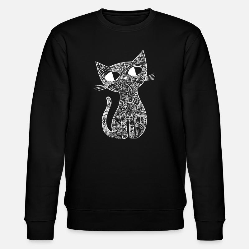 Cat Sketch - Stanley/Stella CHANGER Unisex Organic Sweatshirt - black
