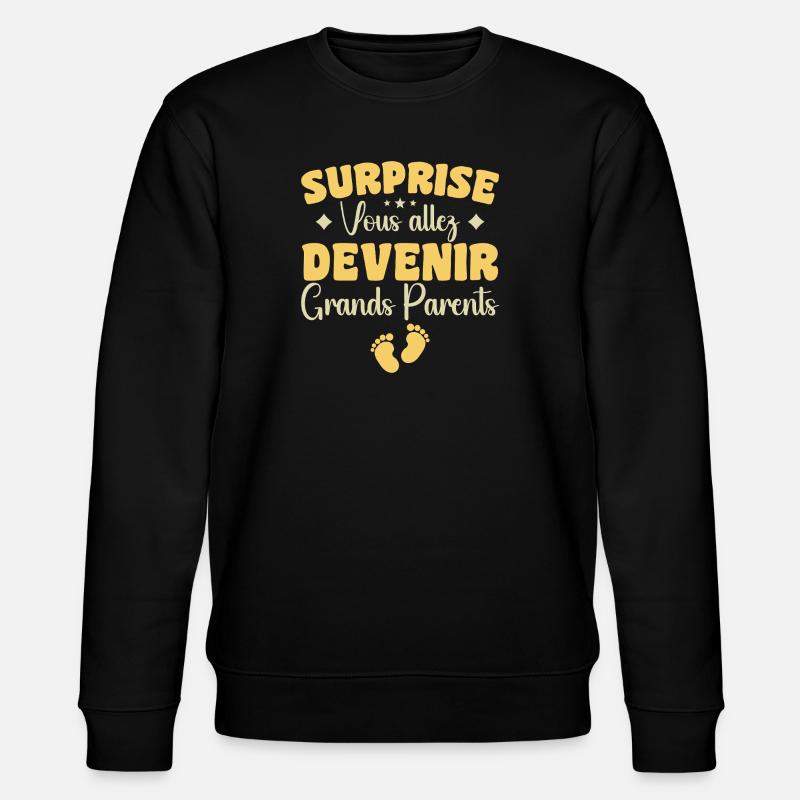 Überraschung, Sie werden Großeltern - Stanley/Stella Unisex Bio-Sweatshirt CHANGER  - Schwarz