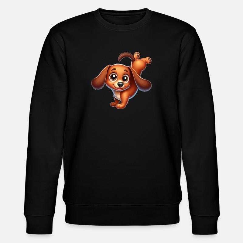 Cute Dachshund Handstand Breakdance - Stanley/Stella CHANGER Unisex Organic Sweatshirt - black