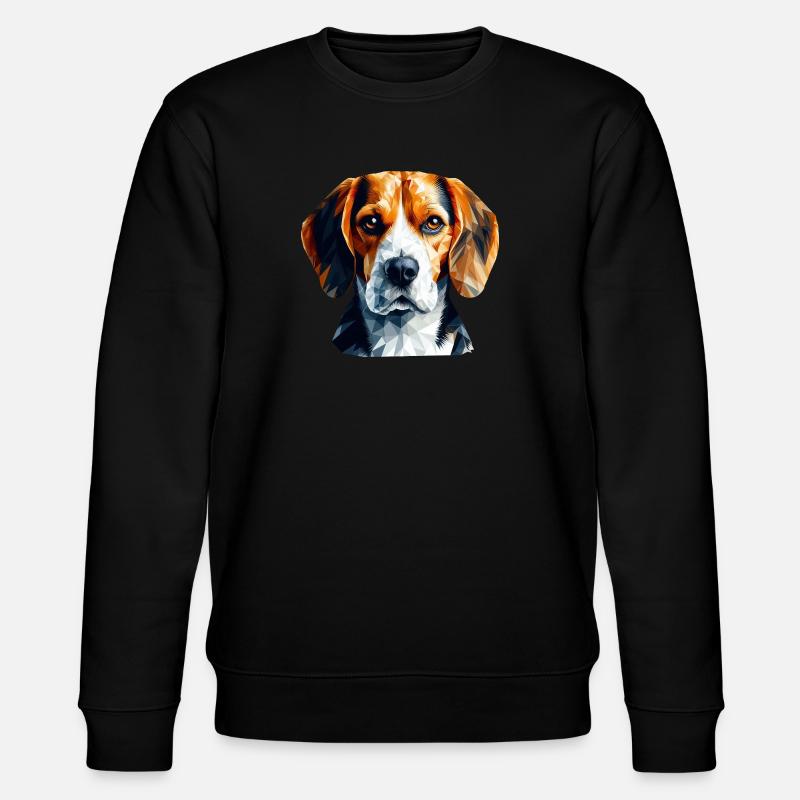 Geometric Beagle Polygon Art Design - Stanley/Stella CHANGER Unisex Organic Sweatshirt - black