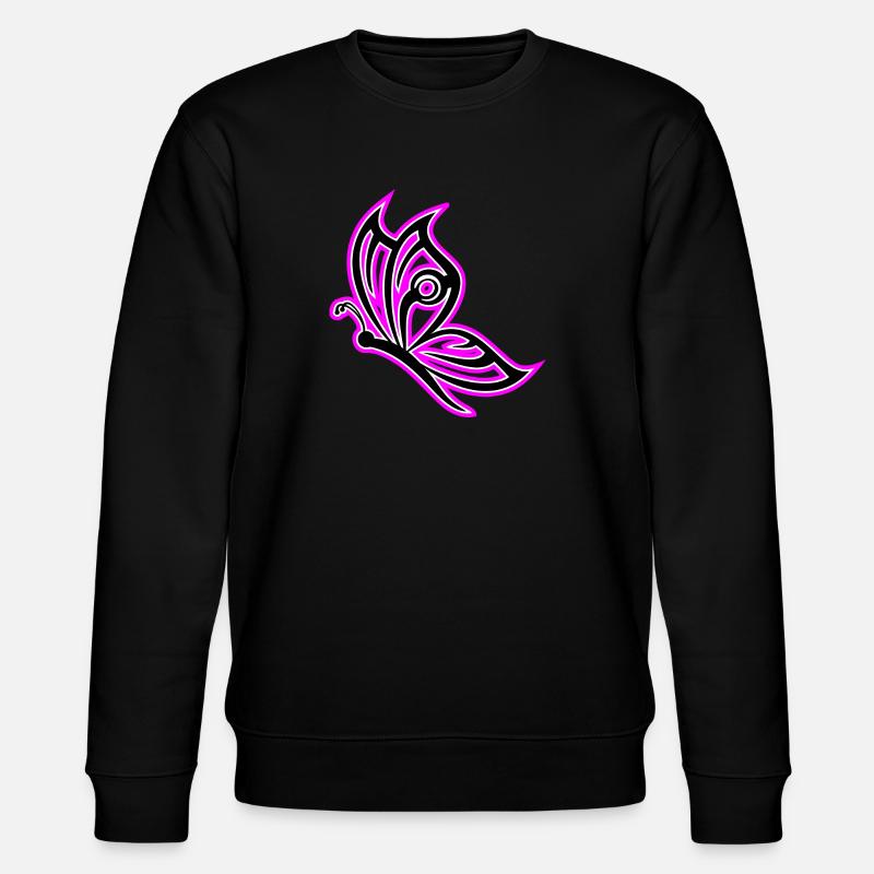 Schmetterling Pink - Stanley/Stella Unisex Bio-Sweatshirt CHANGER  - Schwarz