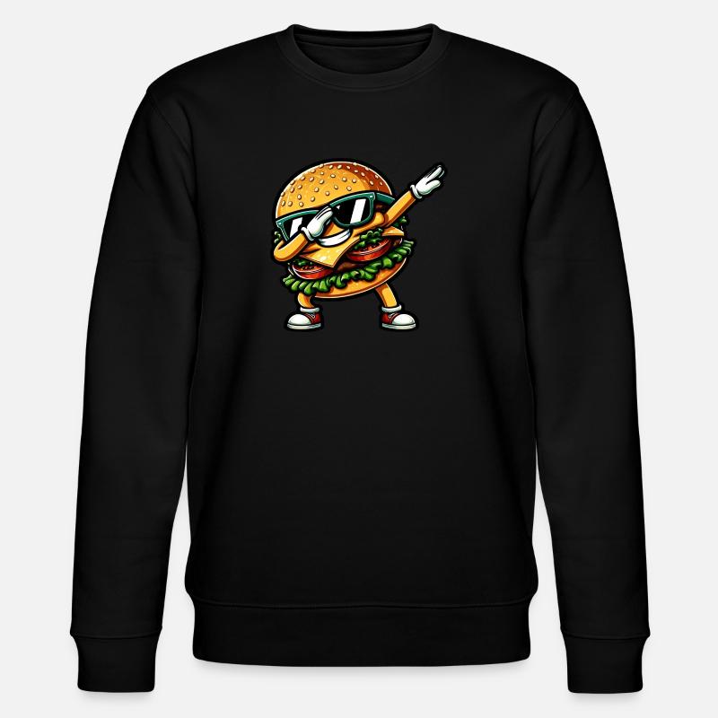 Hamburger & Cheeseburger Dabbing - Stanley/Stella CHANGER Unisex Organic Sweatshirt - black