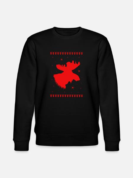 Elk Christmas Reindeer Deer - Stanley/Stella CHANGER Unisex Organic Sweatshirt - black