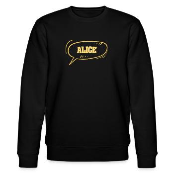 First name Alice - Stanley/Stella CHANGER Unisex Organic Sweatshirt - black - Front - Nik (191cm) & Marisol (170cm)