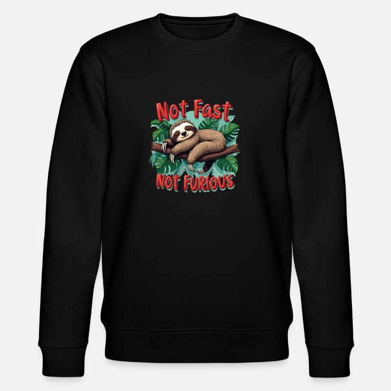 Sloth Cozy Relaxing Sleeping Meditation - Stanley/Stella CHANGER Unisex Organic Sweatshirt - black