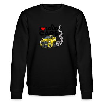 0577 Ich liebe laute Autos - Stanley/Stella Unisex Bio-Sweatshirt CHANGER  - Schwarz - Vorne - Nik (191cm) & Marisol (170cm)