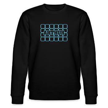 Arthur - Stanley/Stella Unisex Bio-Sweatshirt CHANGER  - Schwarz - Vorne - Nik (191cm) & Marisol (170cm)