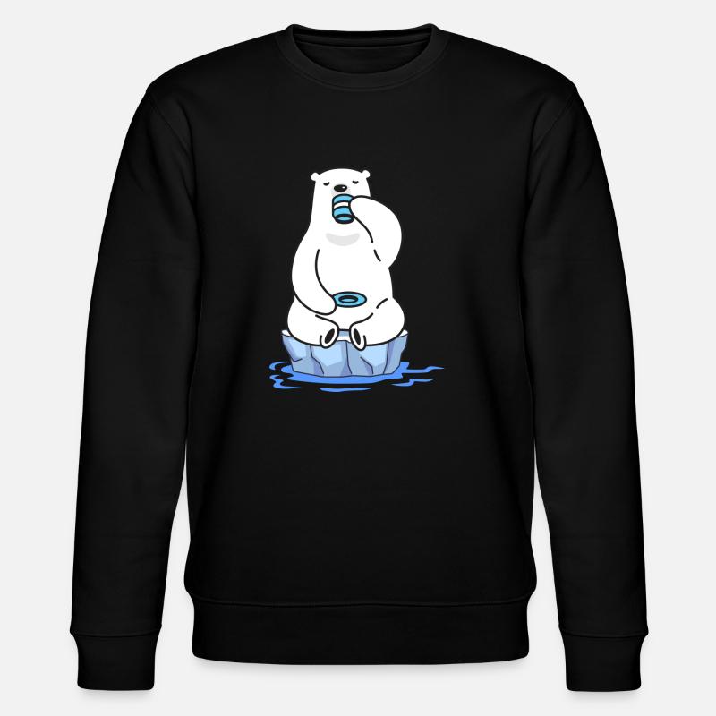 eisbader winterbader winterschwimmer eisbär tee - Stanley/Stella Unisex Bio-Sweatshirt CHANGER  - Schwarz