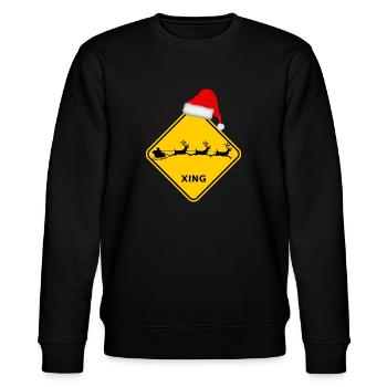 Wildwechsel "Weihnachtsmann m. Schlitten" / Mütze - Stanley/Stella Unisex Bio-Sweatshirt CHANGER  - Schwarz - Vorne - Nik (191cm) & Marisol (170cm)
