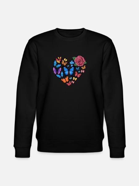 Heart of butterflies - Stanley/Stella Unisex Bio-Sweatshirt CHANGER  - Schwarz