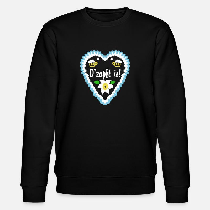 O'zapft is Lebkuchenherz - Stanley/Stella Unisex Bio-Sweatshirt CHANGER  - Schwarz