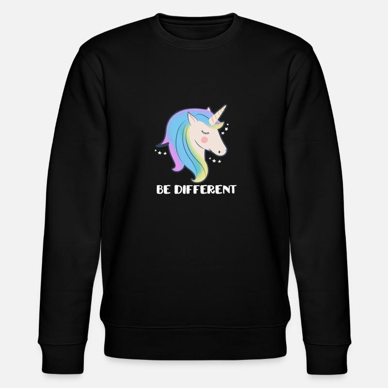 Sei ein anderes Einhorn - Stanley/Stella Unisex Bio-Sweatshirt CHANGER  - Schwarz