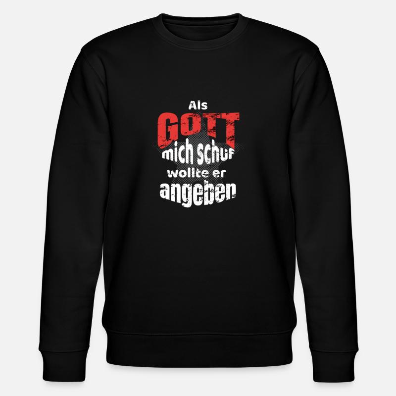 When God created me - Stanley/Stella CHANGER Unisex Organic Sweatshirt - black