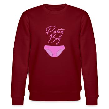 Panty Boy Fetish Crossdresser - Stanley/Stella CHANGER Unisex Organic Sweatshirt - burgundy - Front - Nik (191cm) & Marisol (170cm)