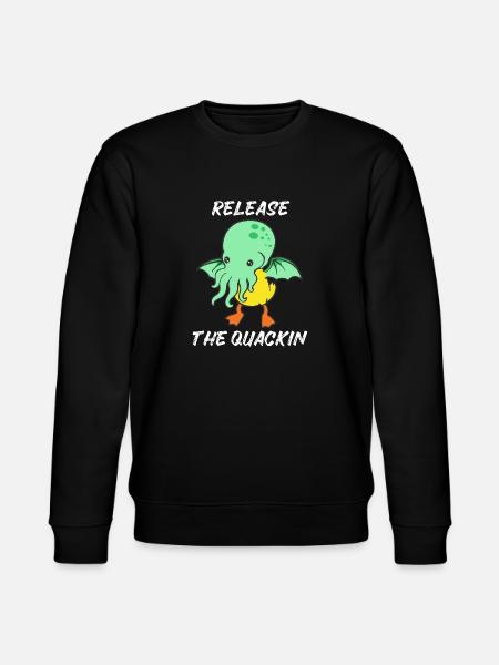 Release the Quackin Kraken Cthulhu duck duck - Stanley/Stella CHANGER Unisex Organic Sweatshirt - black