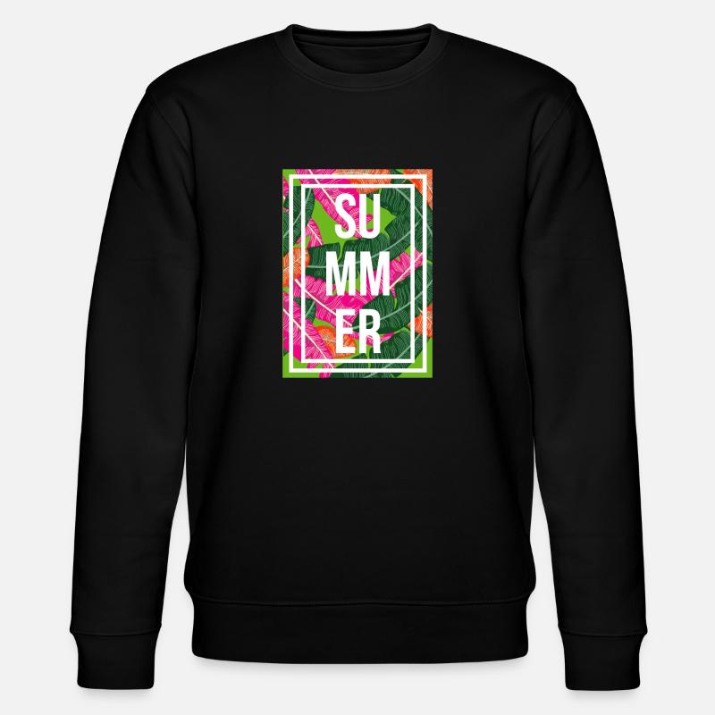 Sommer Palmen - Stanley/Stella Unisex Bio-Sweatshirt CHANGER  - Schwarz