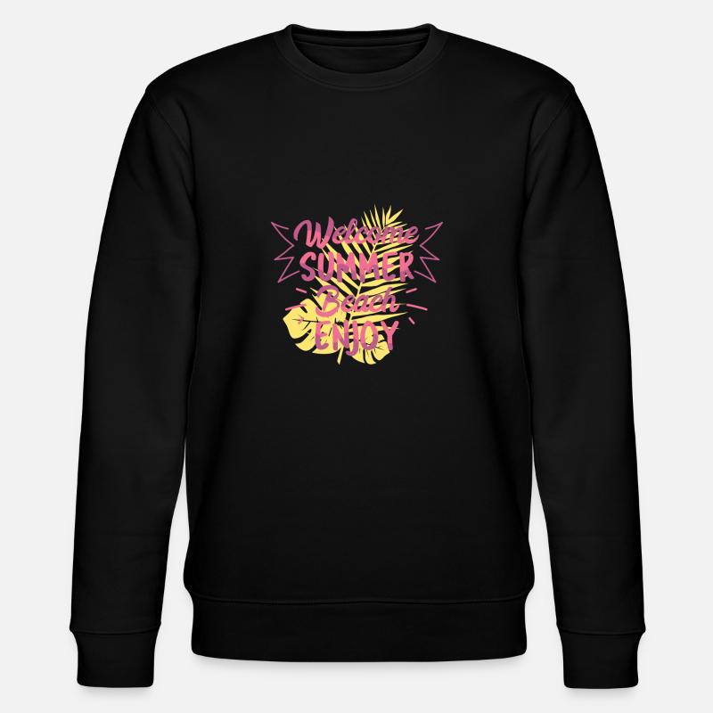 Willkommenes Sommer-Strand-Geschenk-Shirt - Stanley/Stella Unisex Bio-Sweatshirt CHANGER  - Schwarz