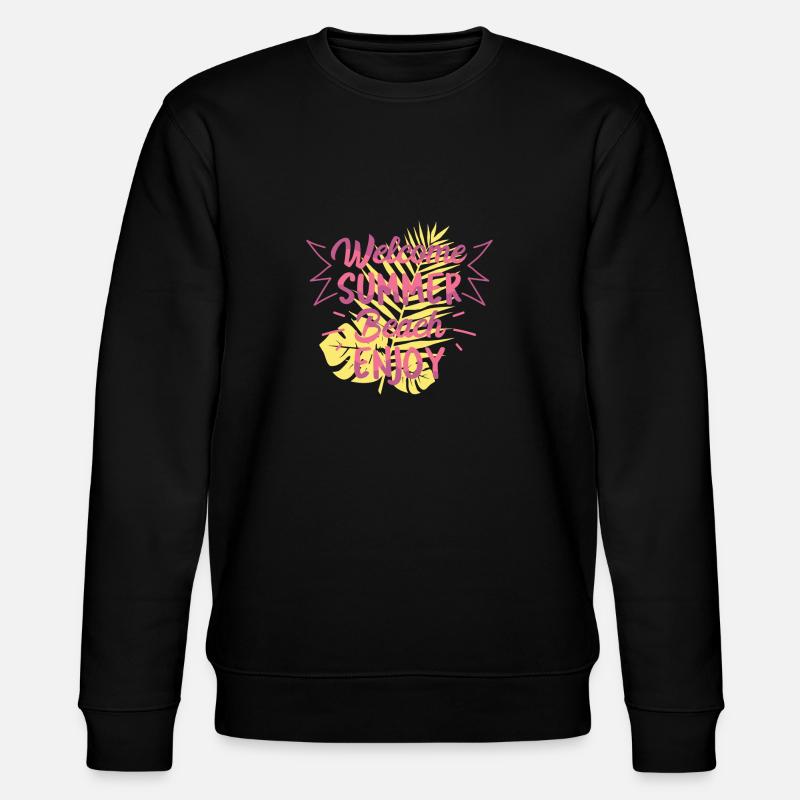 Willkommen Sommer Strand - Stanley/Stella Unisex Bio-Sweatshirt CHANGER  - Schwarz