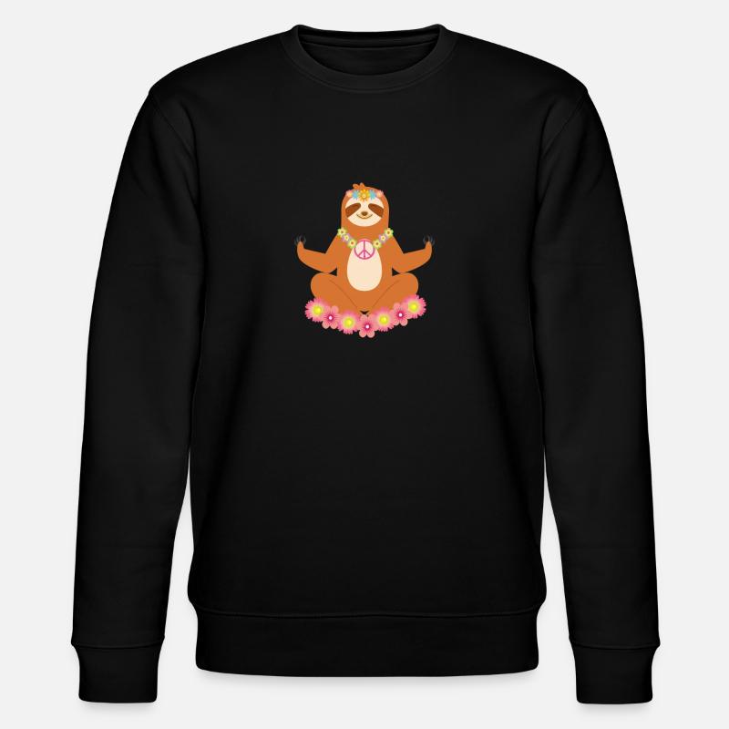 Funny Hippie Sloth Yoga - Sweat bio CHANGER Stanley/Stella Unisexe - noir
