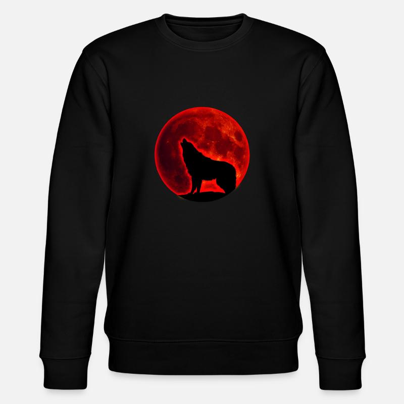 Wolf full moon - Stanley/Stella CHANGER Unisex Organic Sweatshirt - black