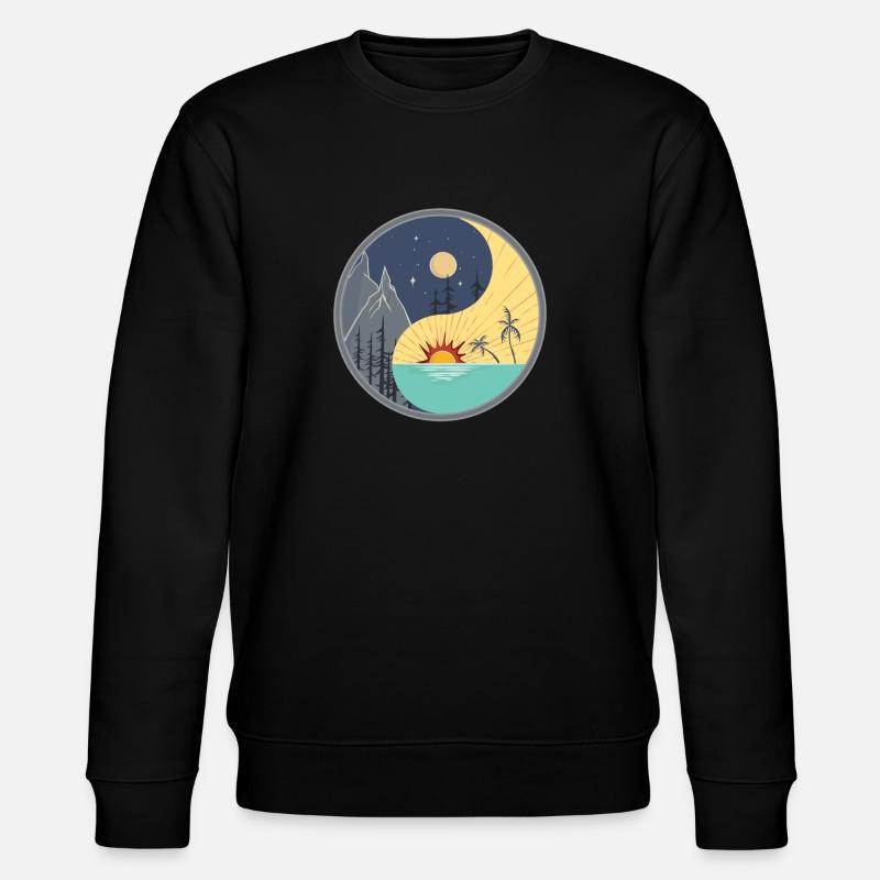 Yin Yang / jour et nuit - Sweat bio CHANGER Stanley/Stella Unisexe - noir