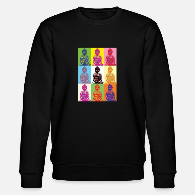Buddha Popart - Stanley/Stella Unisex Bio-Sweatshirt CHANGER  - Schwarz