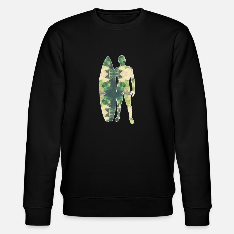 Polygone surfeur vert - Sweat bio CHANGER Stanley/Stella Unisexe - noir