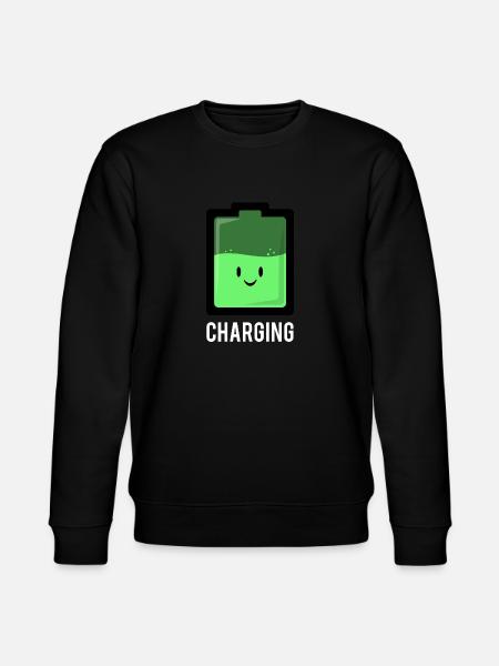 Charging Battery Green Cute Battery Cartoon - Stanley/Stella CHANGER Unisex Organic Sweatshirt - black