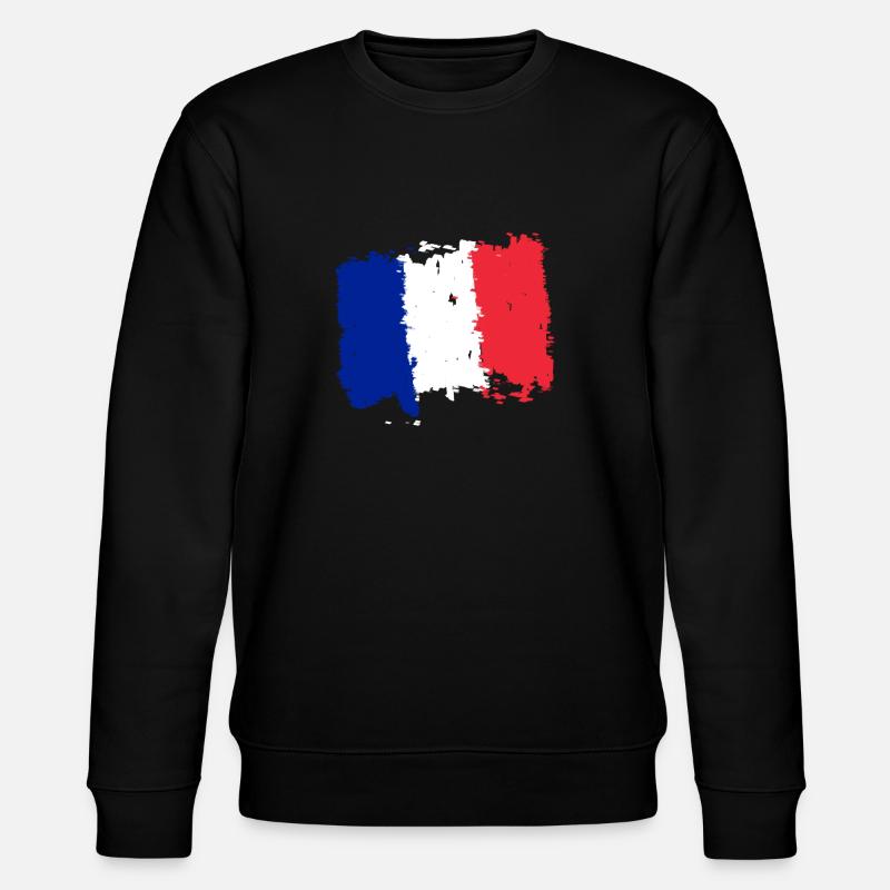 France drapeau - Frankreich Flagge - Stanley/Stella Unisex Bio-Sweatshirt CHANGER - Schwarz