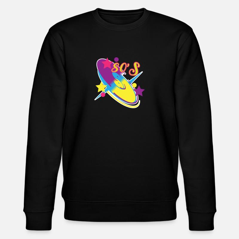 80's disc - Stanley/Stella CHANGER Unisex Organic Sweatshirt - black