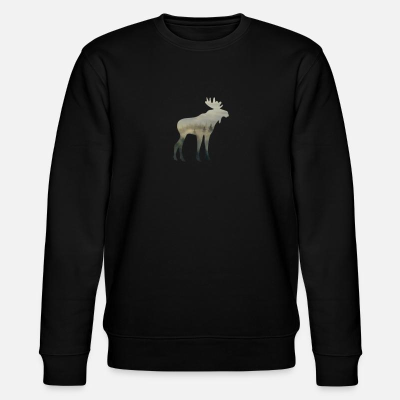 Moose Forest - Stanley/Stella CHANGER Unisex Organic Sweatshirt - black