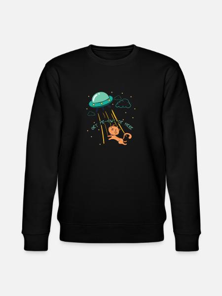 Ufo alien cat abduction - Stanley/Stella CHANGER Unisex Organic Sweatshirt - black
