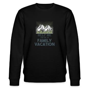 "Help Me I am on a Family Vacation" / Gift / Men - Stanley/Stella Unisex Bio-Sweatshirt CHANGER  - Schwarz - Vorne - Nik (191cm) & Marisol (170cm)
