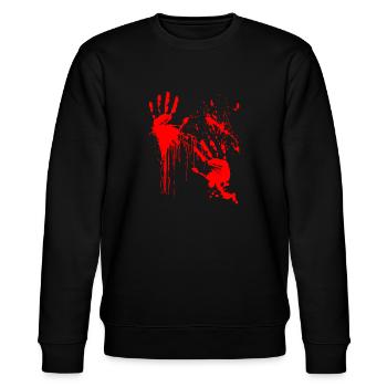 Halloween Blutig Grusel Geschenk - Stanley/Stella Unisex Bio-Sweatshirt CHANGER  - Schwarz - Vorne - Nik (191cm) & Marisol (170cm)