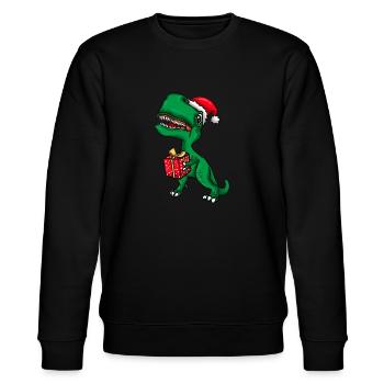 Christmas Dino T-Rex dinosaure enfants - Sweat bio CHANGER Stanley/Stella Unisexe - noir - Devant - Nik (191cm) & Marisol (170cm)