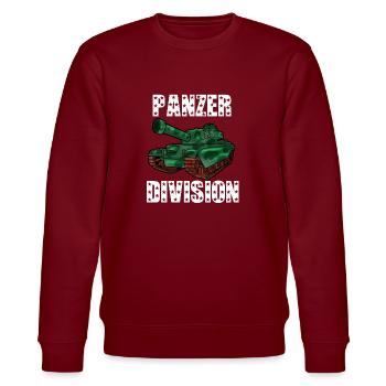 Panzer Division Bundeswehr Military Battle Tank - Stanley/Stella CHANGER Unisex Organic Sweatshirt - burgundy - Front - Nik (191cm) & Marisol (170cm)