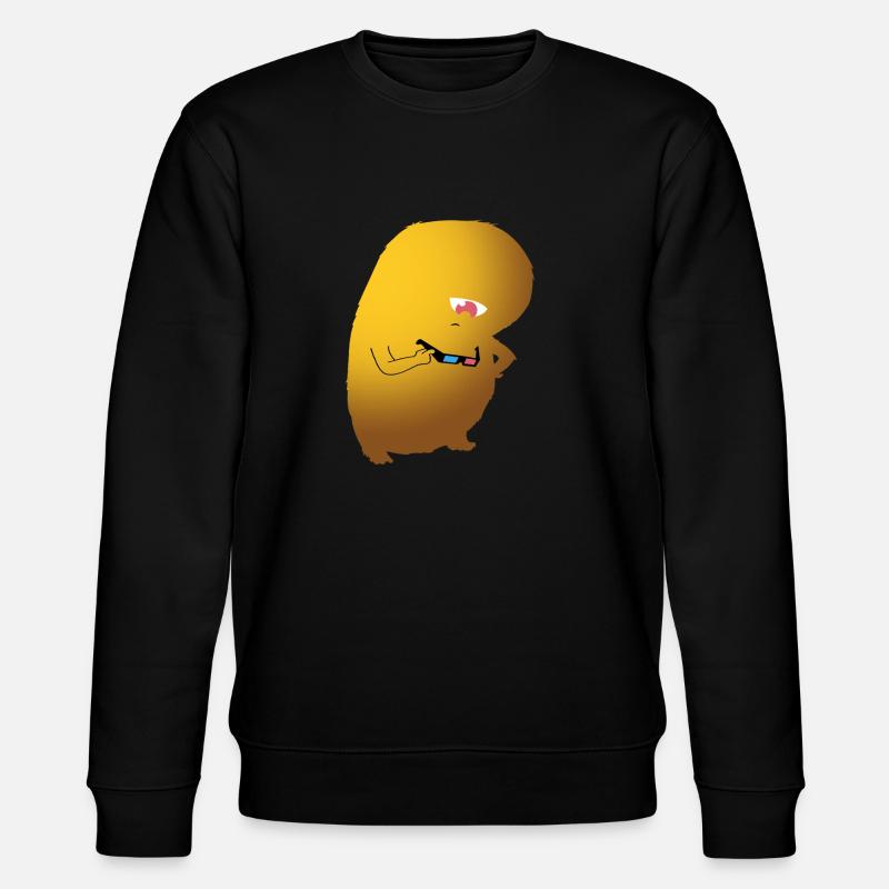 3D Brillen Monster - Stanley/Stella Unisex Bio-Sweatshirt CHANGER  - Schwarz