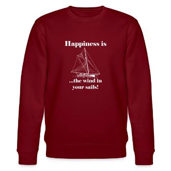 Thème cadeau bateau à voile - Sweat bio CHANGER Stanley/Stella Unisexe - bordeaux - Devant - Nik (191cm) & Marisol (170cm)
