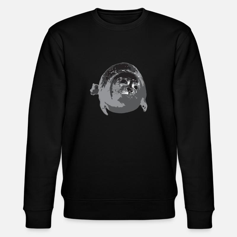 Dicke Robbe - Stanley/Stella Unisex Bio-Sweatshirt CHANGER  - Schwarz