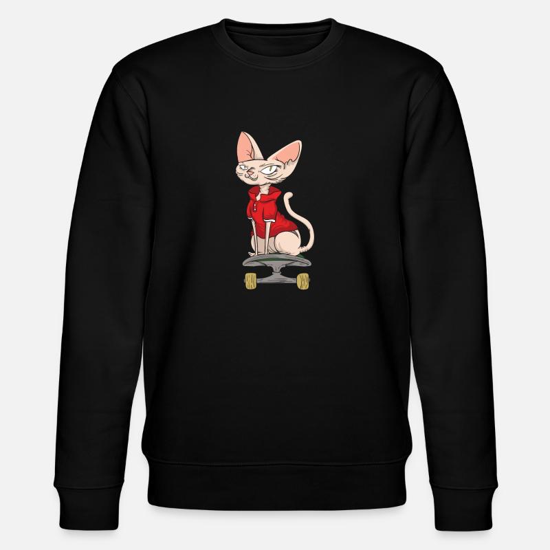 Sphynx cat skate skate - Sweat bio CHANGER Stanley/Stella Unisexe - noir