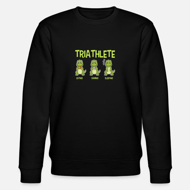 Jeu de triathlète dinosaure T-Rex - Sweat bio CHANGER Stanley/Stella Unisexe - noir