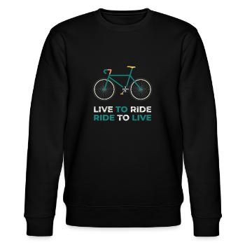Lustig Fahrradfahren Rennrad Fahrrad Rad Geschenk - Stanley/Stella Unisex Bio-Sweatshirt CHANGER  - Schwarz - Vorne - Nik (191cm) & Marisol (170cm)