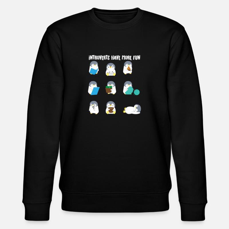 Pinguin – Pinguine – Pinguinfan – Introvert - Stanley/Stella Unisex Bio-Sweatshirt CHANGER  - Schwarz