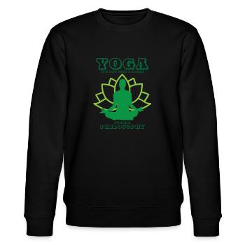 Yoga Lotus Meditation Sport - Stanley/Stella Unisex Bio-Sweatshirt CHANGER  - Schwarz - Vorne - Nik (191cm) & Marisol (170cm)