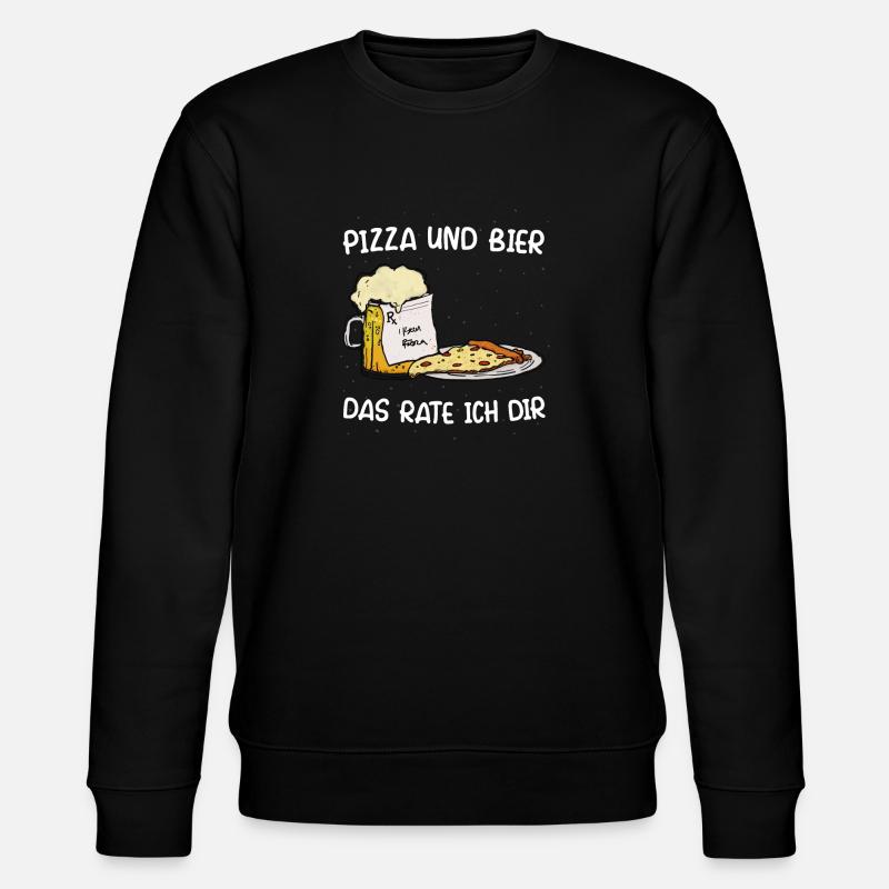 Pizza und Bier Pizzaservice Pizzeria Geschenk - Stanley/Stella Unisex Bio-Sweatshirt CHANGER - Schwarz